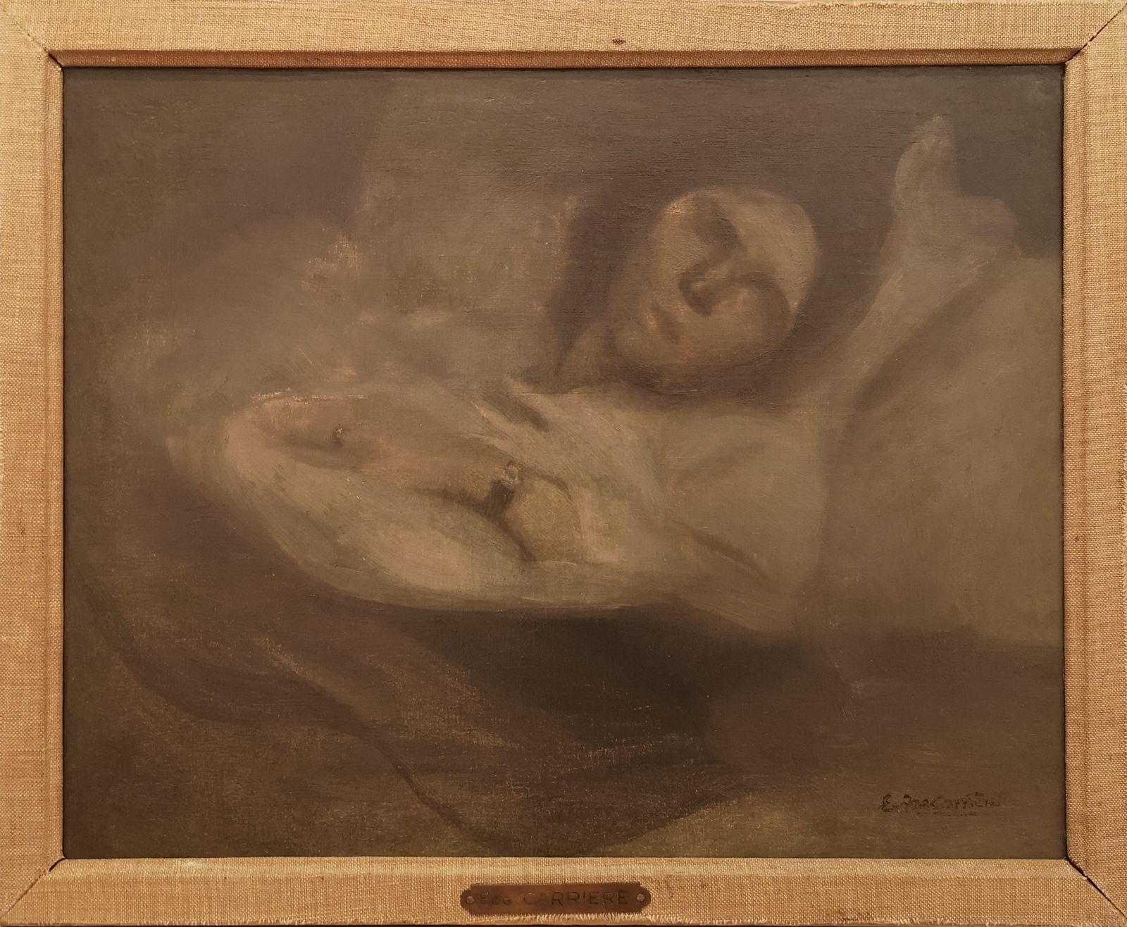 Carrière_Enfant dans un lit_huilesur toile_31,5x41 cm_signé en bas à droite_provenace famille de l'artiste copie 2.jpg